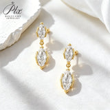 GRA Certificate 6ct Marquise Cut D Color Moissanite Drop Earrings for Women 925 Sterling Silver Stud Earrings with Certificate Unique Fine Jewelry Gift