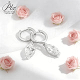 Marquise-shaped Pendant Earrings with Moissanite 925 Sterling Silver Jewelry for Women Radiant Flame-like Charm