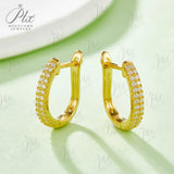 1.98g 2.2MM D Color Double Row Moissanite Earring 925 Sterling Sliver Plated White/Rose Gold Hoop Earrings Women Wedding Jewelry