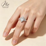 1.5CT Moissanite Ring Round Marquise Cut D VVS1 925 Sterling Silver GRA Certified Factory Direct Gift Choice Hypoallergenic