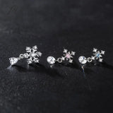 Zircon Ear Bone Stud AAAAA Colorful Zircon Stainless Steel Y2K Punk Factory Direct Sale Workplace Friendly Piercing Jewelry for Women