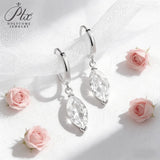Marquise-shaped Pendant Earrings with Moissanite 925 Sterling Silver Jewelry for Women Radiant Flame-like Charm