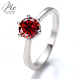 Moissanite Ring 12 Colors Round 1CT 925 Sliver Fine Jewelry Birth Stones Wedding Gift Women Jewel Ring Silver Ring