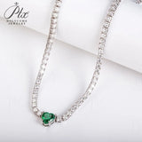 Lab-Grown Gemstone and Moissanite Tennis Chain 16-20 Inches GRA/AGL Certified S925 Multi Color High-End Jewelry Ideal Gift