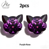7x7mm Lucky Cat Cut Golden/White/Purple/Pink/Green/Ice Blue/Yellow Colors Cubic Zirconia Gemstones for Jewelry Making DIY Gift