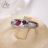Moissanite Ring For Women Party Trend Fashion Sleek Colorful Glittering Essentials Fine Jewelry New Year present