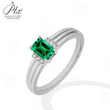 5x7mm Moissanite Ring 925 Sterling Silver Emerald Cut Red GRA Certified Hypoallergenic Fine Jewelry Factory Direct Daily Match