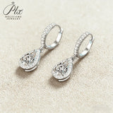 Pear-shaped Total 2CT Micro-set Pendant Earrings with Moissanite 925 Sterling Silver Jewelry for Women Radiant Flame-like Charm