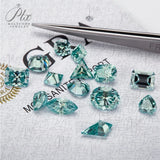 Aqua Blue VVS1 Moissanite Multiple Cutting Shapes Loose Moissanites Gemstones with GRA Brilliant Cut Fancy Cut Beads For Jewelry