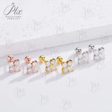 Multiple color Moissanite Stud Earrings for Women Man 4 Stones Classic s925 Sterling Silver Earring GRA Charms Gift Jewelry