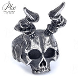 Men’s Punk Skull Rings Stainless Steel Multi-Style Hip-Hop Biker Fashion Jewelry Personality Rock Ring Party Charm Gift