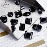 Luxury Black Moissanite Stones Multiple Shapes Including Round Oval & Heart Perfect for Rings Necklaces & Earrings