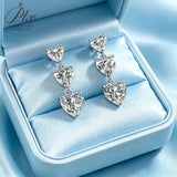 5ct Moissanite Earrings Heart Cut D Color VVS1 925 Sterling Silver GRA Certified Hypoallergenic Office Wear Factory Direct