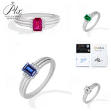 5x7mm Moissanite Ring 925 Sterling Silver Emerald Cut Red GRA Certified Hypoallergenic Fine Jewelry Factory Direct Daily Match