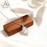 Moissanite Pendant Six Claw Marquise Necklace White Yellow Rose Gold Options Sparkling Fine Jewelry Special Occasion Gift