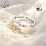 0.5ct Moissanite Rings Oval GRA Certified D Color VVS1 925 Sterling Silver Non‑Fade Ideal Gift Anniversary Ring for Her