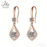 5/6.5mm Round Moissanite Stud Earrings D Color VVS1 with GRA CertificationS925 Silver Fashion Jewelry for Wome
