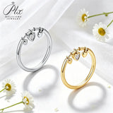 5A Cubic Zirconia Ring Heart VVS1 Clarity 925 Sterling Silver Anti-fade Ideal Gift Fashion Ornament for Female Hypoallergenic