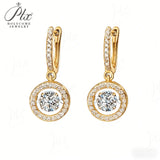 Moissanite Round Moving Stud Earrings 5-6.5mm With GRA 925 Sterling Silver Fashion Design Ideal Jewelry for Women as Daily Gift