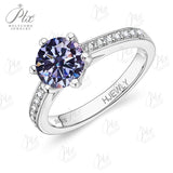 Moissanite Ring 6 Claws Silver Ring 12 Colors Round 1CT 925 Sterling Sliver Fine Jewelry Birth Stones Wedding Gift Jewel Ring