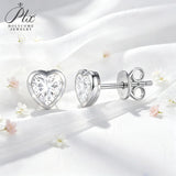 1‑4ct Moissanite Earrings Heart Cut D Color VVS1 925 Sterling Silver GRA Certified Hypoallergenic Non‑Fading Factory Direct Gift