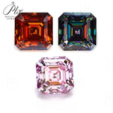 Moissanite VVS1 Asscher Cut Plated Garnet / Sakura Pink / Rainbow Purplefor Fashion Jewelry Designers & DIY Projects