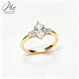 1.5CT Moissanite Ring Round Marquise Cut D VVS1 925 Sterling Silver GRA Certified Factory Direct Gift Choice Hypoallergenic