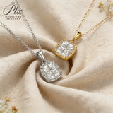 Moissanite Necklace Classic 2.5ct Cushion Cut D VVS1 GRA 925 Silver 10K 14K Gold Solitaire Pendant Elegant Gift for Her Daily Wear