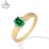 5x7mm Moissanite Ring 925 Sterling Silver Emerald Cut Red GRA Certified Hypoallergenic Fine Jewelry Factory Direct Daily Match