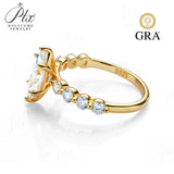 2ct Moissanite Ring Marquise GRA Certificate D VVS1 925 Sterling Silver Hypoallergenic Fade‑Resistant Wedding Anniversary Jewelry for Women