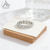 D Color 3.5mm Round Brilliant Moissanite Eternity Band VVS1 Clarity 925Silver White Yellow Rose Gold Circle Wedding Ring for Her