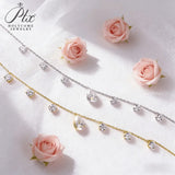 Moissanite Necklace 3CT Pear & Round Cut with 925 Sterling Silver Key Chain D Color VVS1 Clarity Perfect Birthday Gift