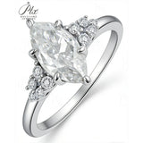 1.5CT Moissanite Ring Round Marquise Cut D VVS1 925 Sterling Silver GRA Certified Factory Direct Gift Choice Hypoallergenic