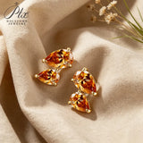 Total 3ct Moissanite Earrings Pear Cut D Color VVS1 925 Sterling Silver GRA Certified Hypoallergenic Non‑Fading Office Wear