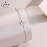 Moissanite Bracelet 1ct VVS1 D Color 925 Sterling Silver Round Cut Fashion Jewelry Gift For Women Birthday  White/Yellow Gold