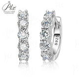 Moissanite Earrings & Lab Grown Gemstone 925 Sterling Silver VVS1 Round Brilliant Cut Fine Jewelry Gift for Women Anniversary