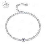 Moissanite Bracelet 6/7/8 Inches Oval Cut 1CT D Color VVS1 925 Sterling Silver Jewelry for Women Anniversary Gifts