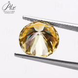 Plated Color Round Cut Gemstones 0.1ct–10ct Moissanite Grey Champagne Golden Yellow Garnet Jewelry Making Rings Gifts with GRA