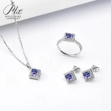 Jewelry Set Moissanite Jewelry Set Princess Cut It Includes Ring Necklace & Earrings Suitable for Weddings and Ideal As A Gift