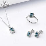 Jewelry Set Moissanite Jewelry Set Emerald-Cut It Includes Ring Necklace & Earrings Suitable for Weddings and Ideal As A Gift