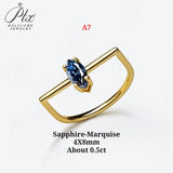 Ring Set Moissanite Lab Sapphire Combination Rings 925 Silver VVS1 Irregular Rings for Women Hypoallergenic Perfect Gift