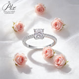 1ct Asscher Moissanite Ring 925 Sterling Silver D Color VVS1 GRA Certified Promise Ring No Fading Ideal Gift