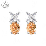 Moissanite/CZ Earrings Lab-Grown Emerald/Ruby/Sapphire 925 Silver Hypoallergenic Factory Direct Daily Commute Ideal Present
