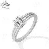 5x7mm Moissanite Ring 925 Sterling Silver Emerald Cut Red GRA Certified Hypoallergenic Fine Jewelry Factory Direct Daily Match