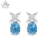 Moissanite/CZ Earrings Lab-Grown Emerald/Ruby/Sapphire 925 Silver Hypoallergenic Factory Direct Daily Commute Ideal Present