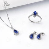 Jewelry Set Moissanite Jewelry Set Pear-shaped It Includes Ring Necklace & Earrings Suitable for Weddings and Ideal As A Gift