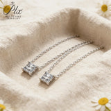 Moissanite Necklace 1CT Princess Cut Pendant S925 Sparkling Fine Jewelry Gift for Ladies Graduation Mother's Day Party