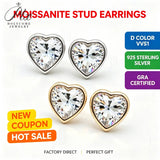 1‑4ct Moissanite Earrings Heart Cut D Color VVS1 925 Sterling Silver GRA Certified Hypoallergenic Non‑Fading Factory Direct Gift