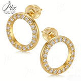 Moissanite Earrings D Color Round S925 Classic Fashion Jewelry for Women Anniversary Valentine's Day Gift Hypoallergenic