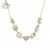 Moissanite Necklace 925 Pure Silver Multi Shape Cut D Color VVS1 Clarity GRA Certified Perfect Gift Anti-allergy Neck Ornament